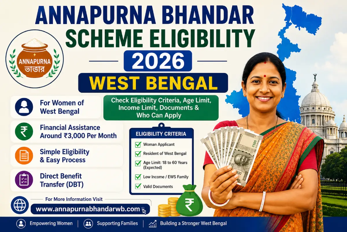 Annapurna Bhandar Scheme Eligibility 2026 West Bengal women financial support
